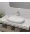 vidaXL Bathroom Basin with Mixer Tap Ceramic Oval White