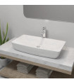 vidaXL Bathroom Basin with Mixer Tap Ceramic Rectangular White