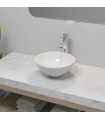 vidaXL Bathroom Basin with Mixer Tap Ceramic Round White