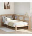 vidaXL Bookcase Bed without Mattress 90x190 cm Single Solid Wood Pine
