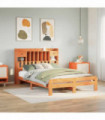 vidaXL Bookcase Bed without Mattress Wax Brown 160x200cm Solid Wood Pine