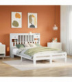 vidaXL Bookcase Bed without Mattress White 160x200 cm Solid Wood Pine