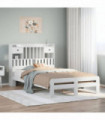 vidaXL Bookcase Bed without Mattress White 135x190 cm Double Solid Wood Pine