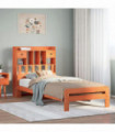 vidaXL Bookcase Bed without Mattress Wax Brown 75x190 cm Small Single Solid Wood Pine