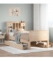 vidaXL Bookcase Bed without Mattress 75x190 cm Small Single Solid Wood Pine