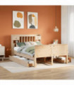 vidaXL Bookcase Bed without Mattress 140x200 cm Solid Wood Pine