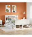 vidaXL Bookcase Bed without Mattress White 140x200 cm Solid Wood Pine