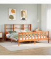 vidaXL Bookcase Bed without Mattress Wax Brown 180x200 cm Super King Solid Wood Pine