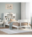 vidaXL Bookcase Bed without Mattress White 90x190 cm Single Solid Wood Pine