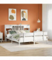vidaXL Bookcase Bed without Mattress White 180x200 cm Super King Solid Wood Pine