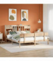 vidaXL Bookcase Bed without Mattress 180x200 cm Super King Solid Wood Pine