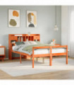 vidaXL Bookcase Bed without Mattress Wax Brown 160x200cm Solid Wood Pine