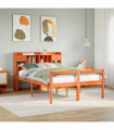 vidaXL Bookcase Bed without Mattress Wax Brown 150x200 cm King Size Solid Wood Pine
