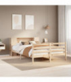 vidaXL Bookcase Bed without Mattress 150x200 cm King Solid Wood Pine