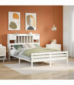 vidaXL Bookcase Bed without Mattress White 140x200cm Solid Wood Pine