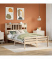vidaXL Bookcase Bed without Mattress 135x190 cm Double Solid Wood Pine
