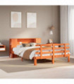 vidaXL Bookcase Bed without Mattress Wax Brown 140x190cm Solid Wood Pine