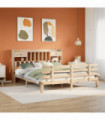 vidaXL Bookcase Bed without Mattress 180x200 cm Super King Solid Wood Pine