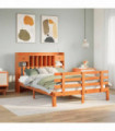 vidaXL Bookcase Bed without Mattress Wax Brown 150x200 cm King Solid Wood Pine