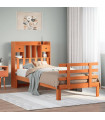 vidaXL Bookcase Bed without Mattress Wax Brown 75x190 cm Small Single Solid Wood Pine