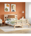 vidaXL Bookcase Bed without Mattress 150x200 cm King Solid Wood Pine