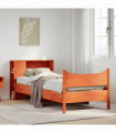 vidaXL Bed Frame without Mattress Wax Brown 75x190 cm Small Single Solid Wood Pine