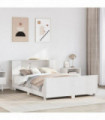 vidaXL Bed Frame without Mattress White 150x200 cm King Size Solid Wood Pine