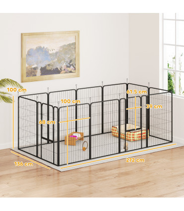 Foldable Steel Pet Enclosure - Secure Space for Pets - Versatile Design