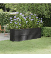 Garden Planter Powder-coated Steel 224x80x68 cm Anthracite