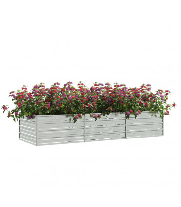 vidaXL Garden Raised Bed 240x80x45 cm Galvanized Steel Silver