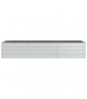 vidaXL Garden Raised Bed 240x80x45 cm Galvanized Steel Silver