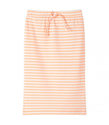 Kids' Straight Skirt with Stripes Fluorescent Orange 116