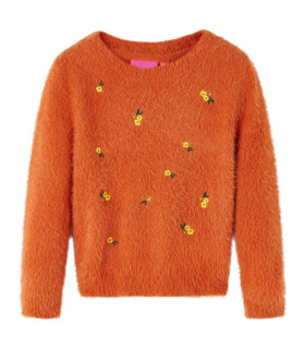 Kids' Sweater Knitted Burnt Orange 128
