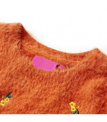 Kids' Sweater Knitted Burnt Orange 140