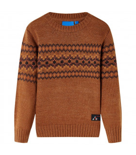 Kids' Sweater Knitted Cognac 128