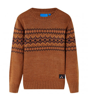 Kids' Sweater Knitted Cognac 128