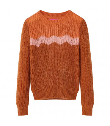 Kids' Sweater Knitted Cognac 140