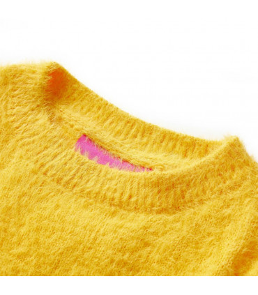 Kids' Sweater Knitted Dark Ochre 128