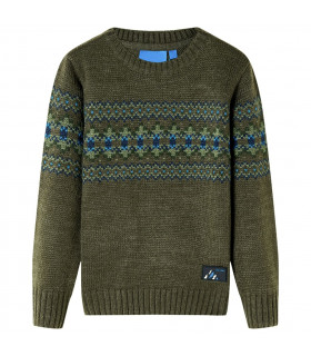 Kids' Sweater Knitted Khaki 128