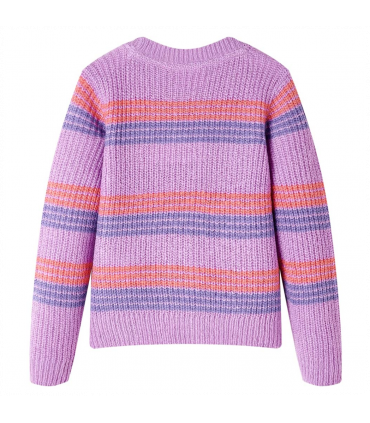 Kids' Sweater Stripes Knitted Lilac and Pink 116