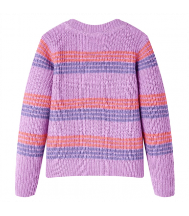 Kids' Sweater Stripes Knitted Lilac and Pink 128
