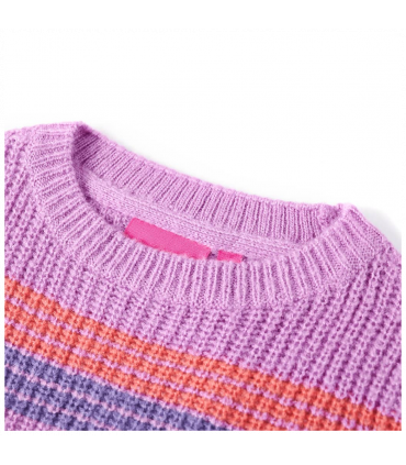 Kids' Sweater Stripes Knitted Lilac and Pink 128