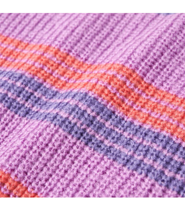 Kids' Sweater Stripes Knitted Lilac and Pink 140