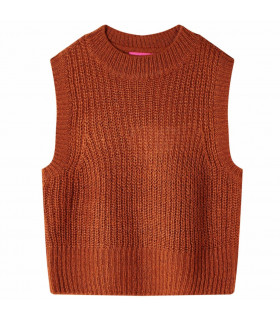 Kids' Sweater Vest Knitted Cognac 116