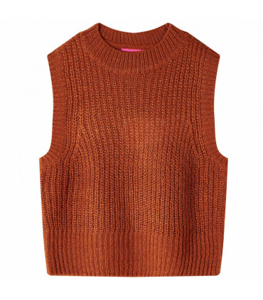 Kids' Sweater Vest Knitted Cognac 116