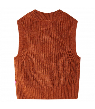 Kids' Sweater Vest Knitted Cognac 116