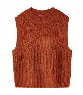 Kids' Sweater Vest Knitted Cognac 128