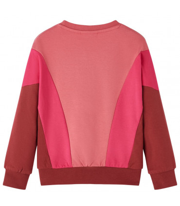 Kids' Sweatshirt Colour Block Pink and Henna 92
