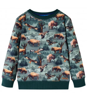Kids' Sweatshirt Dark Green 128