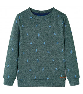 Kids' Sweatshirt Dark Green Melange 116